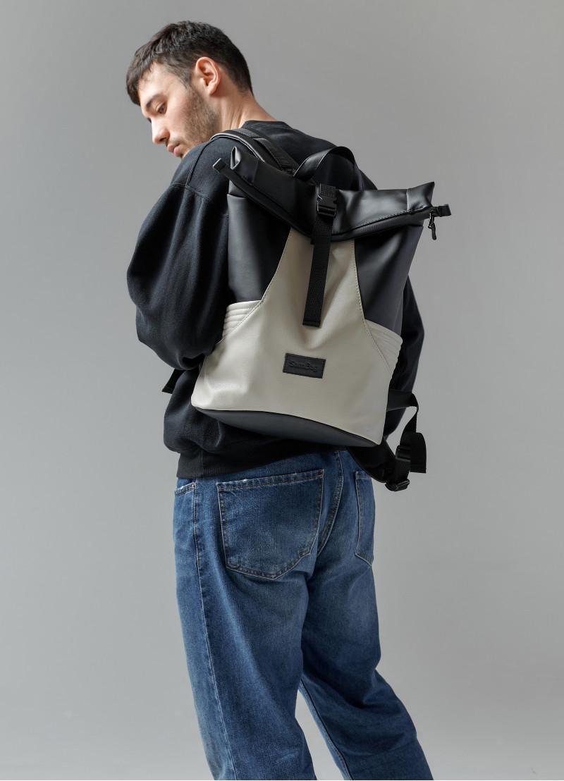 Рюкзак чоловічий Sambag RollTop X Чорно-сірий (24238707) - фото 4 Рюкзак чоловічий Sambag RollTop X Чорно-сірий (24238707) - фото 4