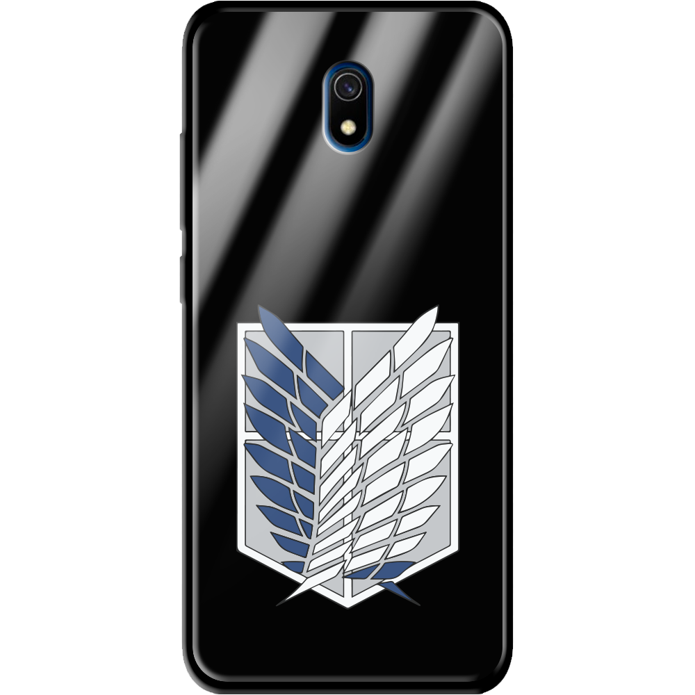 Чехол Boxface Xiaomi Redmi 8A Атака Титанов Крылья Свободы Черный силикон со стеклом (38341-bk88-39409)