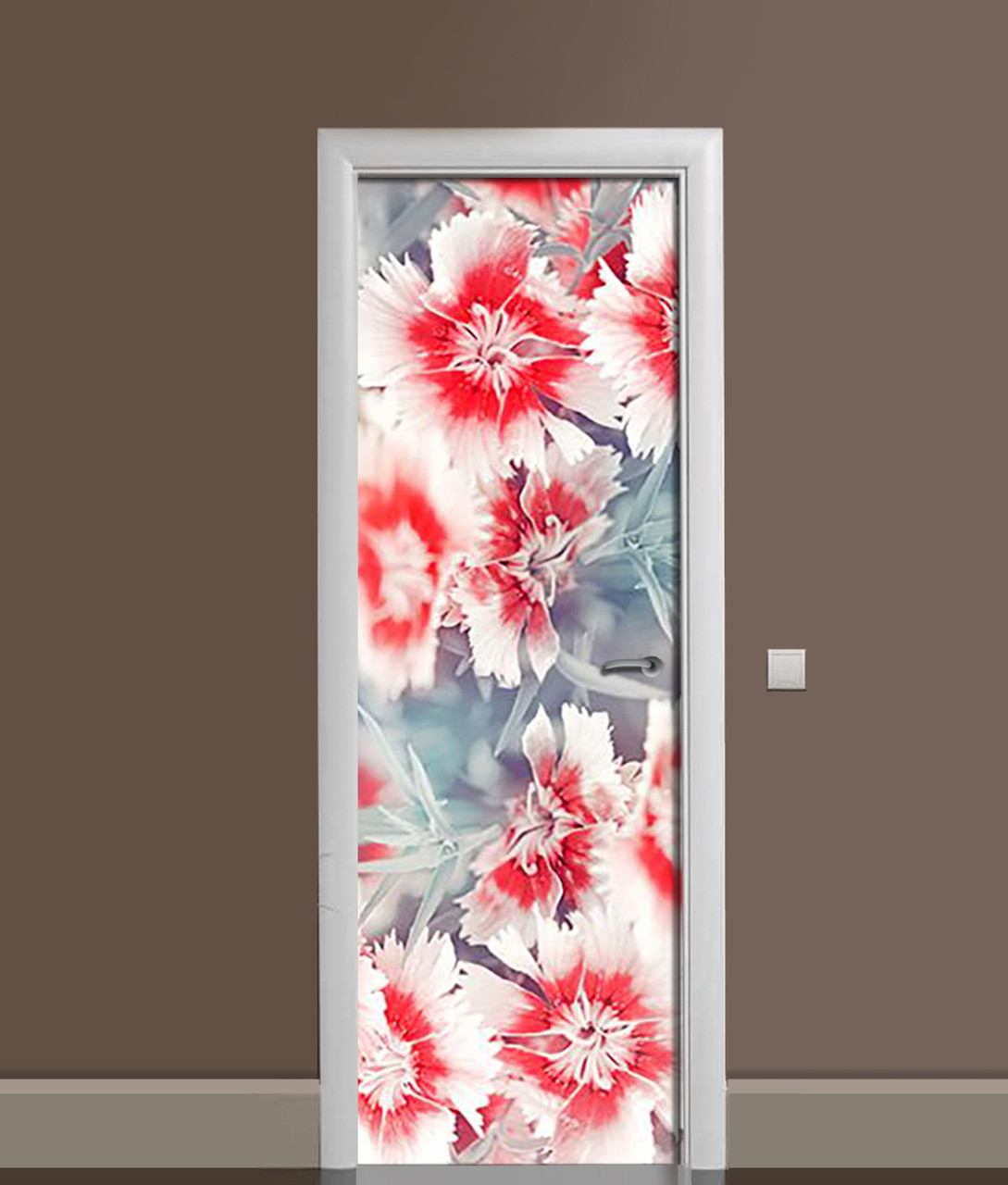 Наклейка 3D на двери Zatarga Красные Гвоздики 650х2000 мм виниловая (1289776253) Наклейка 3D на двери Zatarga Красные Гвоздики 650х2000 мм виниловая (1289776253)