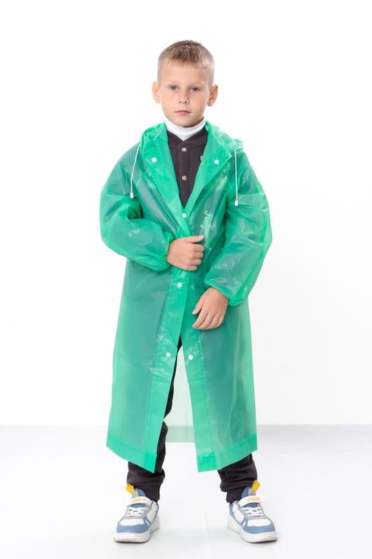 Дощовик дитячий унісекс з капюшоном однотонний Носи Своє 110х50 см Зелений (16053)