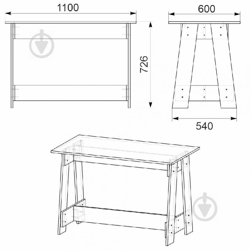 Кухонный стол KOMPANIT КС-10 Бук - фото 2 Кухонный стол KOMPANIT КС-10 Бук - фото 2