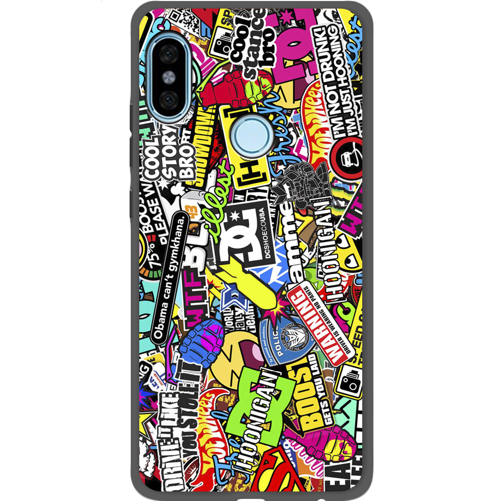 Чехол BoxFace Xiaomi Redmi Note 5 / Note 5 Pro Multicolored Inscriptions Черный силикон (32971-up880-34771)