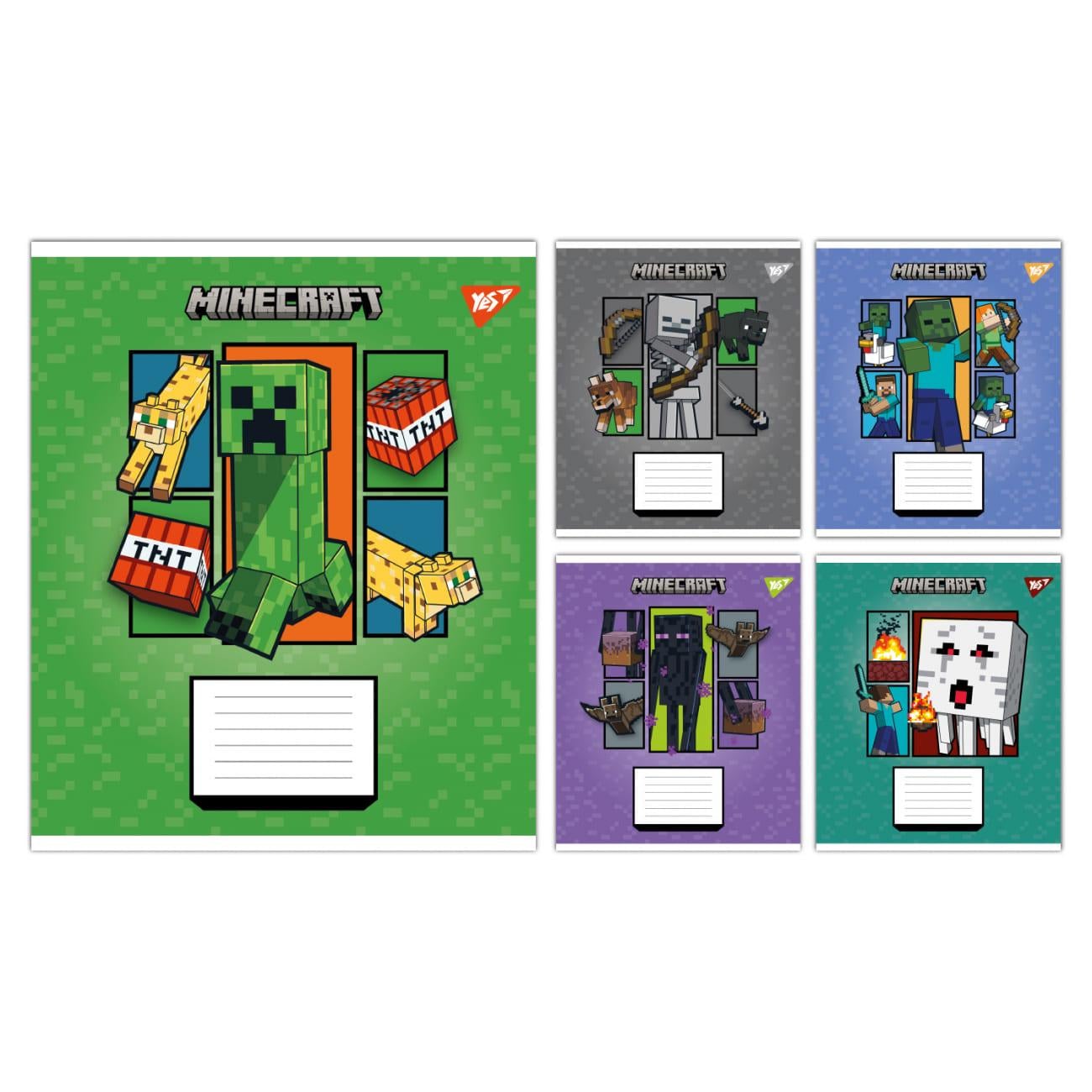 Набор школьных тетрадей YES Minecraft Arrows клетка 12 л. 25 шт. (767 570 В)