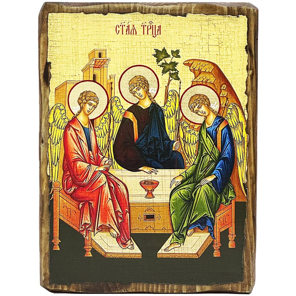 Ікона Старозавітня Трійця під старовину 21х28 см (1014-3)