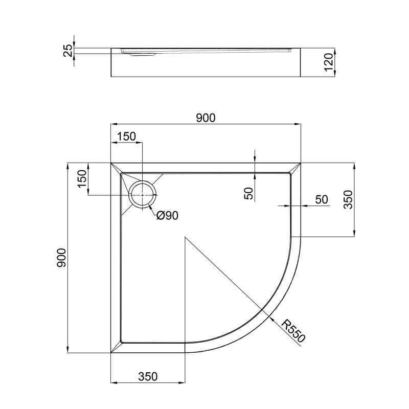 Душова кабіна Qtap Taurus BLA1099AC6 Clear з піддоном Robin 309912C 90x90x12 см та сифоном (7190777) - фото 8