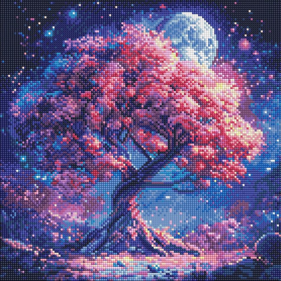 Алмазна мозаїка Силует дерева art_selena_ua AMO8214 40х40 см