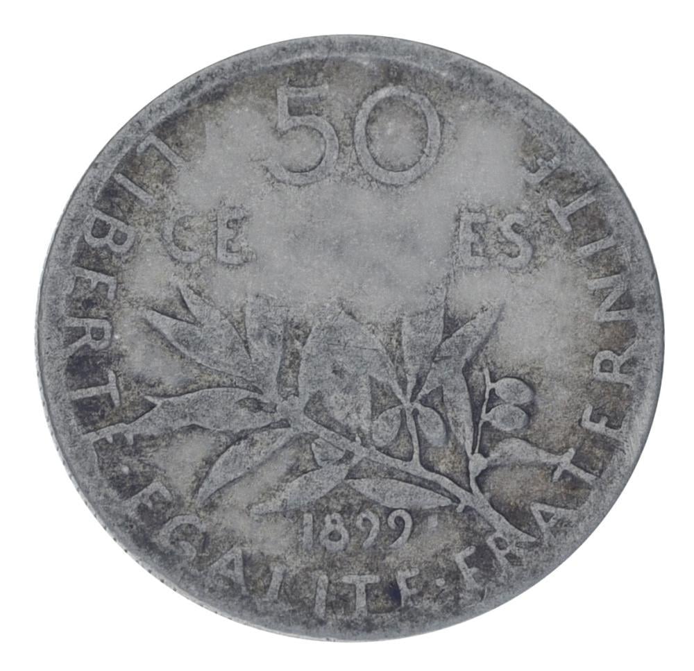 Коллекционная монета Франция 50 см 1899 серебро F-VF (М20805)