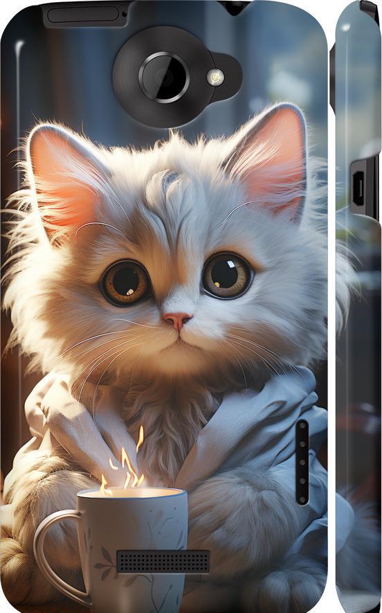 Чехол на HTC One X White cat (5646c-42-42517)