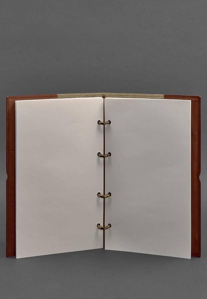 Блокнот кожаный Софт-бук 9.0 Краст А4 на кольцах в мягкой обложке Светло-коричневый (A-027499) - фото 4 Блокнот кожаный Софт-бук 9.0 Краст А4 на кольцах в мягкой обложке Светло-коричневый (A-027499) - фото 4