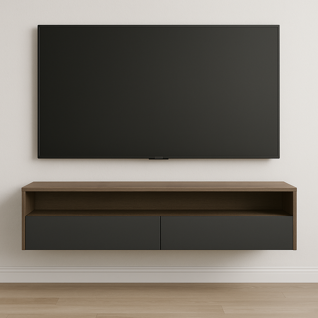 Тумба для ТВ навесная №10 40x120x35 см Дуб Сонома Трюфель/Антрацит