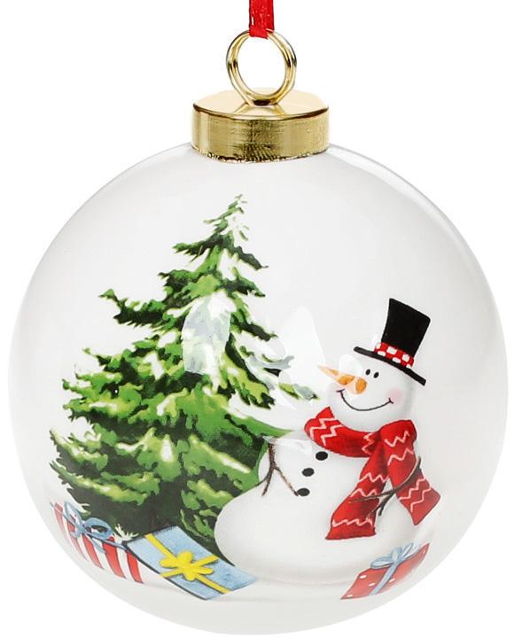 Набор керамических шаров С Новым Годом Снеговичок 4 шт. 8,2х8х9,7 см Набор керамических шаров С Новым Годом Снеговичок 4 шт. 8,2х8х9,7 см
