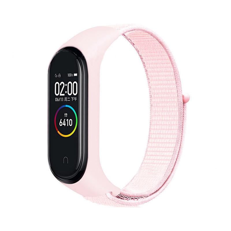 Ремінець MRK для фітнес браслета Xiaomi Mi Band 6/5/4/3 нейлоновий Рожевий