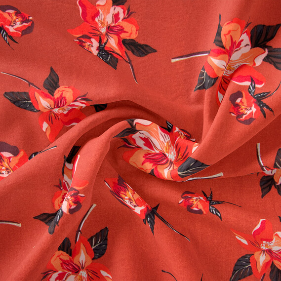 Ткань штапель IDEIA Лилейник 1,4 м Терракотовый (2200004219554)