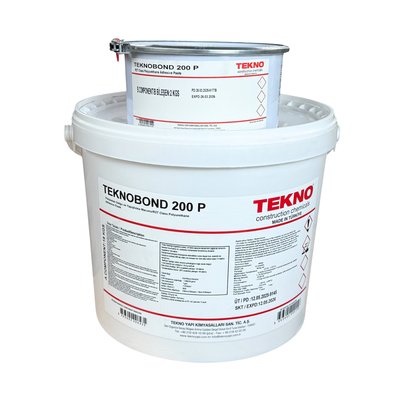 Клей-паста двухкомпонентный полиуретановый Teknobond 200 P класса R2T 20 кг (28172136)