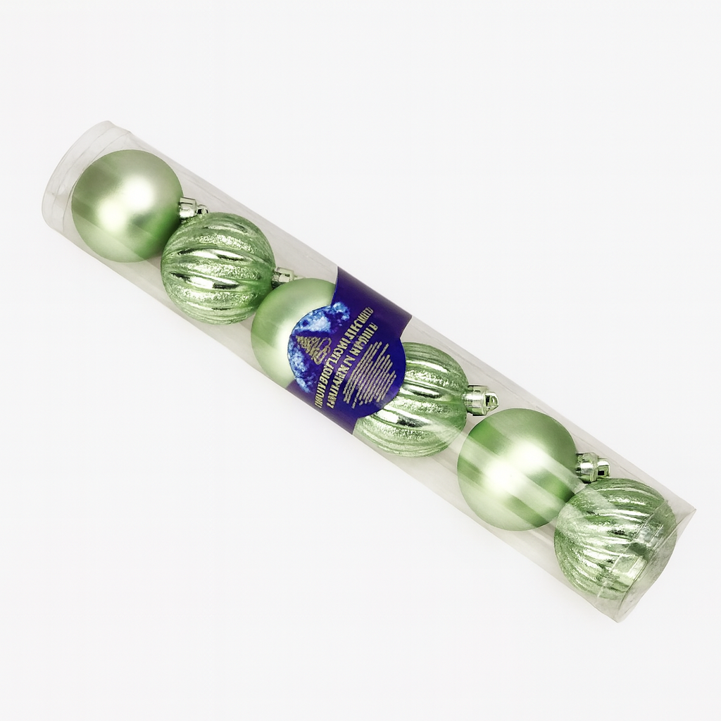 Шарики елочные новогодние Магическая-новогодняя 9653 пластиковые 6 см 6 шт. (584902)