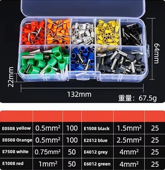 Набір обжимних трубчастих наконечників +30 400 шт. (100053372) - фото 2 Набір обжимних трубчастих наконечників +30 400 шт. (100053372) - фото 2