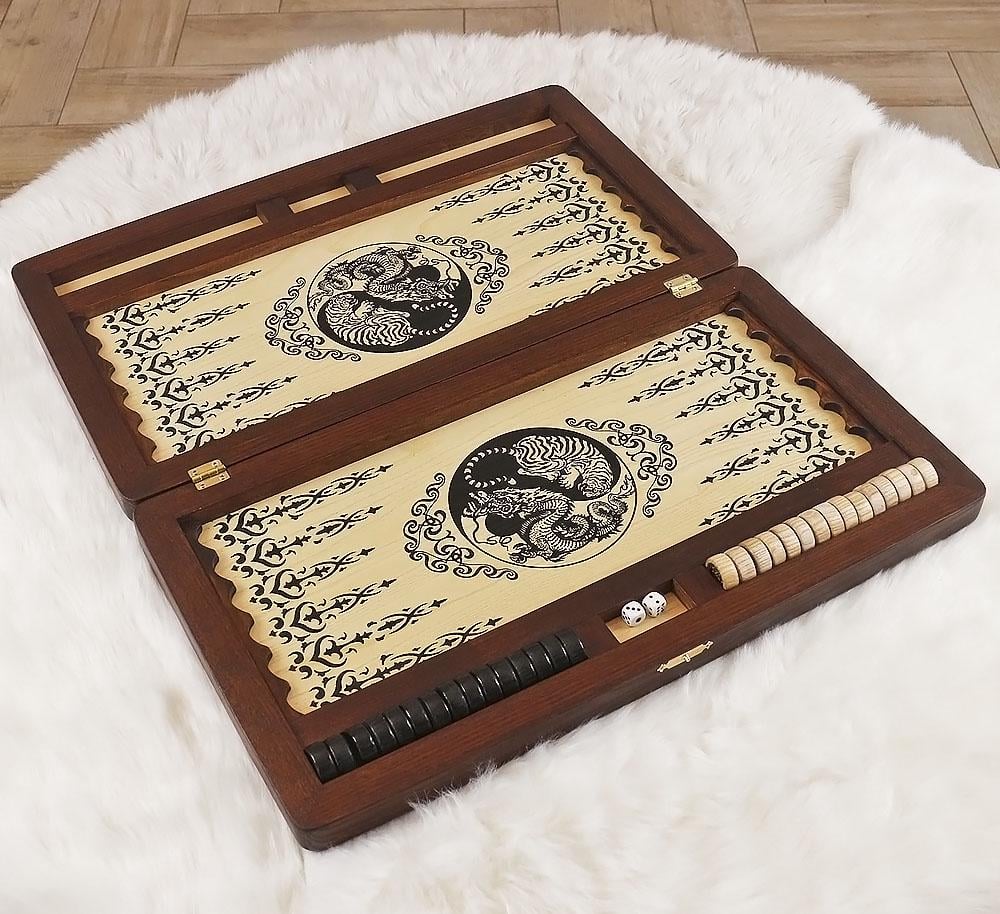 Нарды средние Инь-янь золотой (31176)