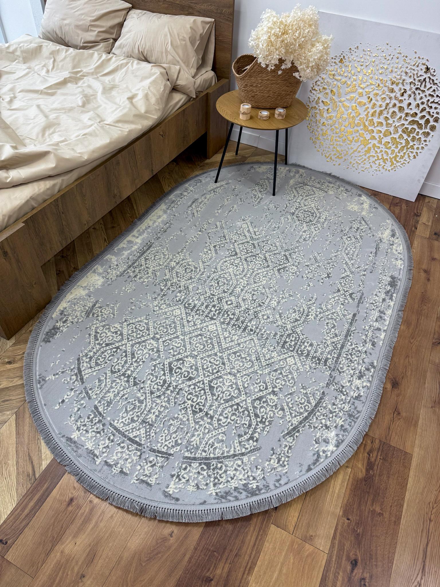 Ковер овальный Винтажный 100х200 см Серый Ковер овальный Винтажный 100х200 см Серый