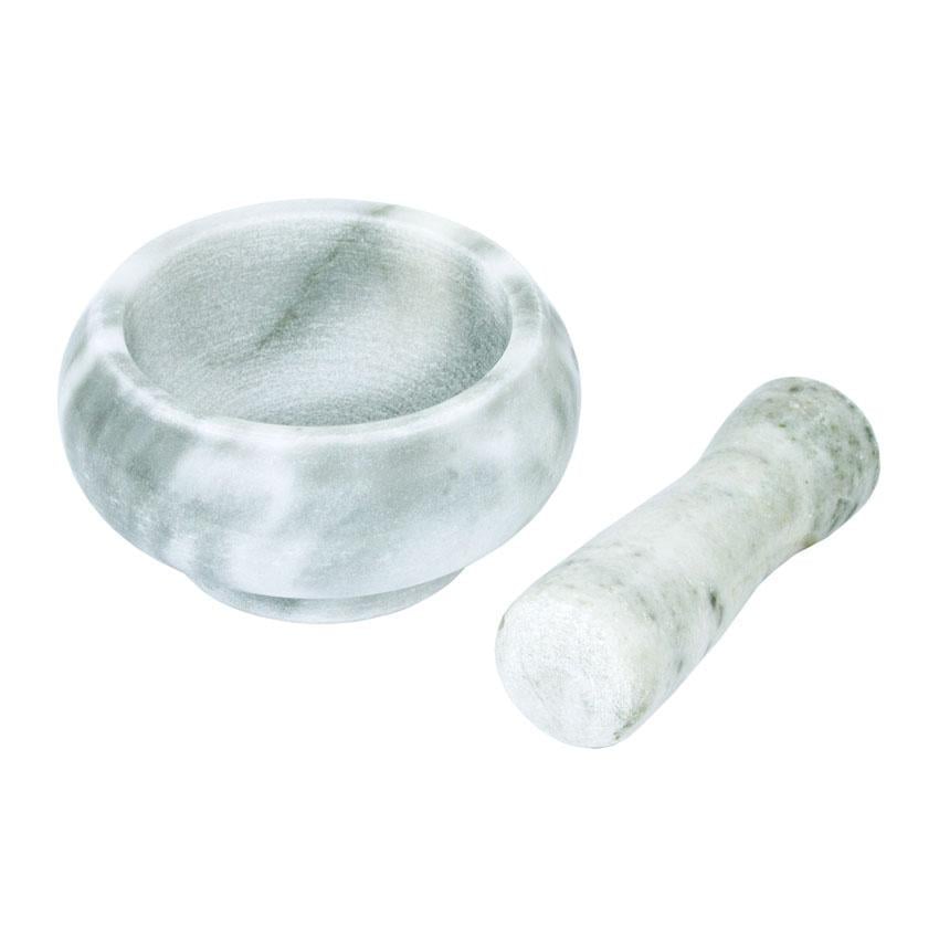 Ступка с пестиком натуральный камень 9х9х4,7 см Светло-серый (26852) - фото 2