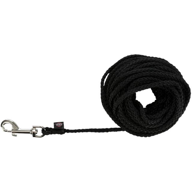 Повідець Trixie тросовий круглий для собак 1500 cм Чорний (TX-19771)