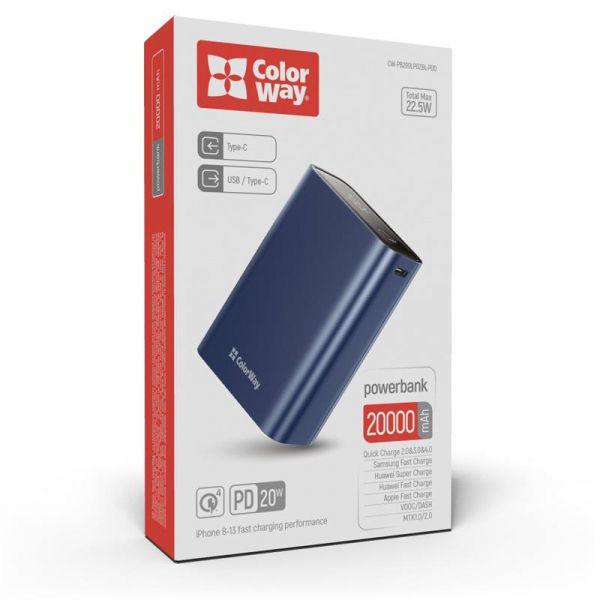 Повербанк ColorWay Full power 20000 mAh Blue (CW-PB200LPG2BL-PDD) - фото 11