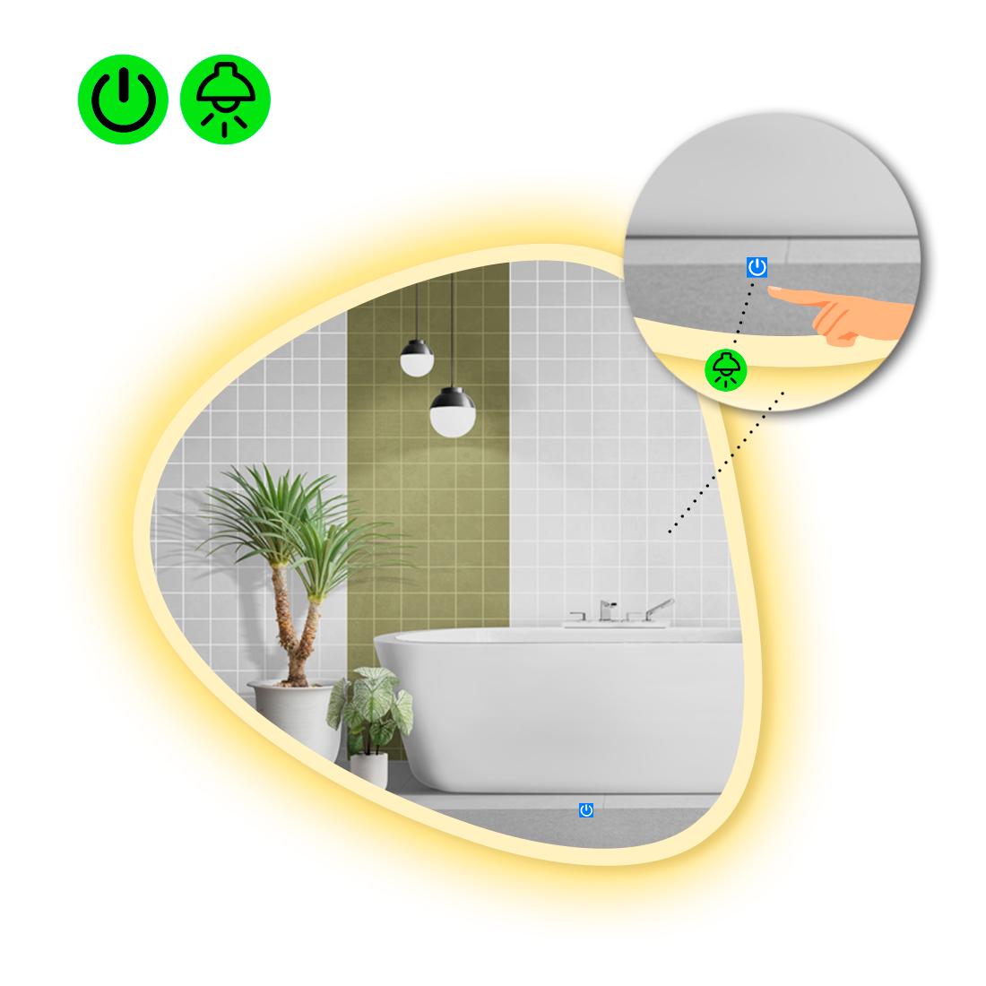 Зеркало с LED подсветкой Nuvola с сенсорной кнопкой управления 140x140 см (Nuvola3-98)