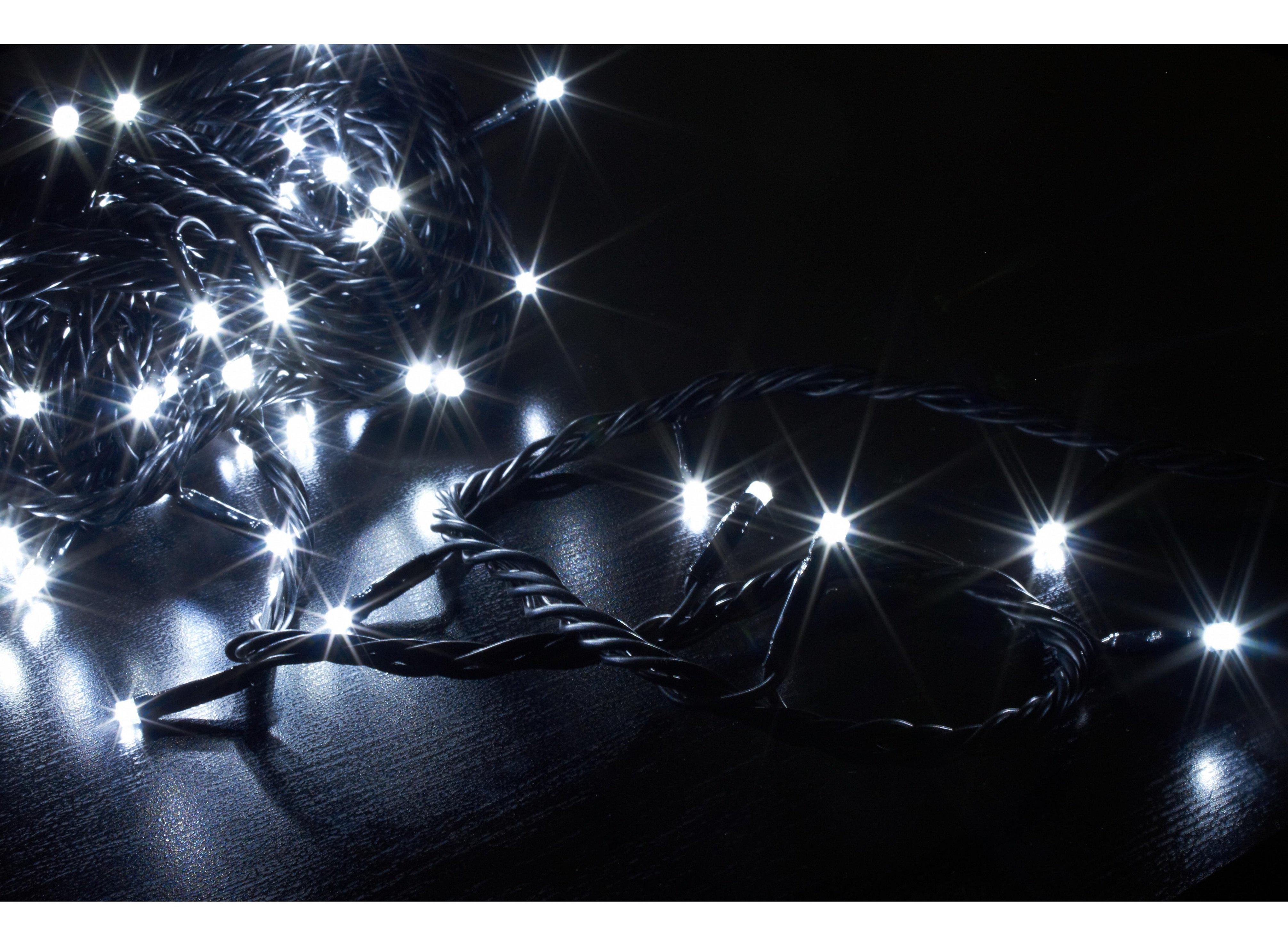 Світлодіодна гірлянда LED 100 з чорним проводом Біла ( 218-21513561-5) Світлодіодна гірлянда LED 100 з чорним проводом Біла ( 218-21513561-5)