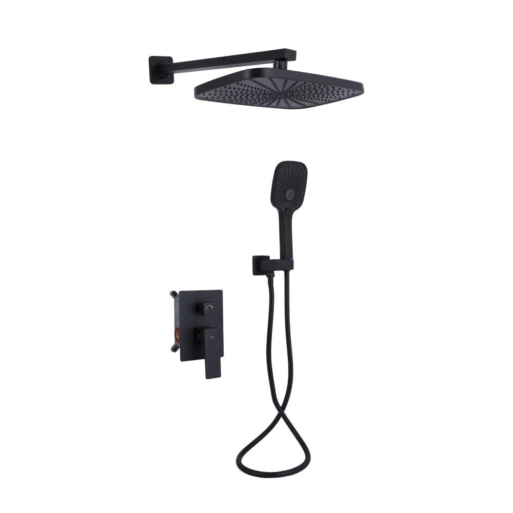 Душевая система Q-tap ​​Gemini скрытого монтажа на два потребителя QTGEM113BLM45697 Черный