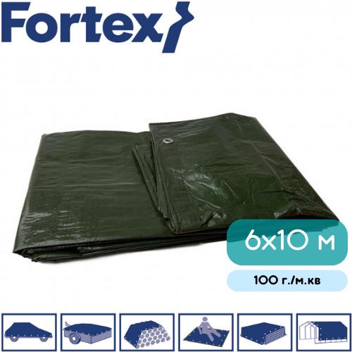 Тент Fortex полипропиленовый ламинированный защитный 100 г./м.кв 6x10 м Зеленый (185) - фото 2