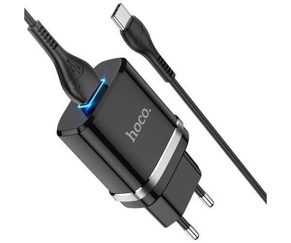 Устройство зарядное сетевое Hoco N1 USB 2,4 A Lightning 1 м Black Устройство зарядное сетевое Hoco N1 USB 2,4 A Lightning 1 м Black