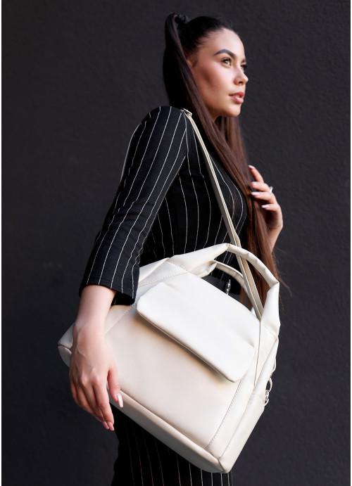 Спортивна сумка жіноча Sambag з кишенями Молочний (10560371625)