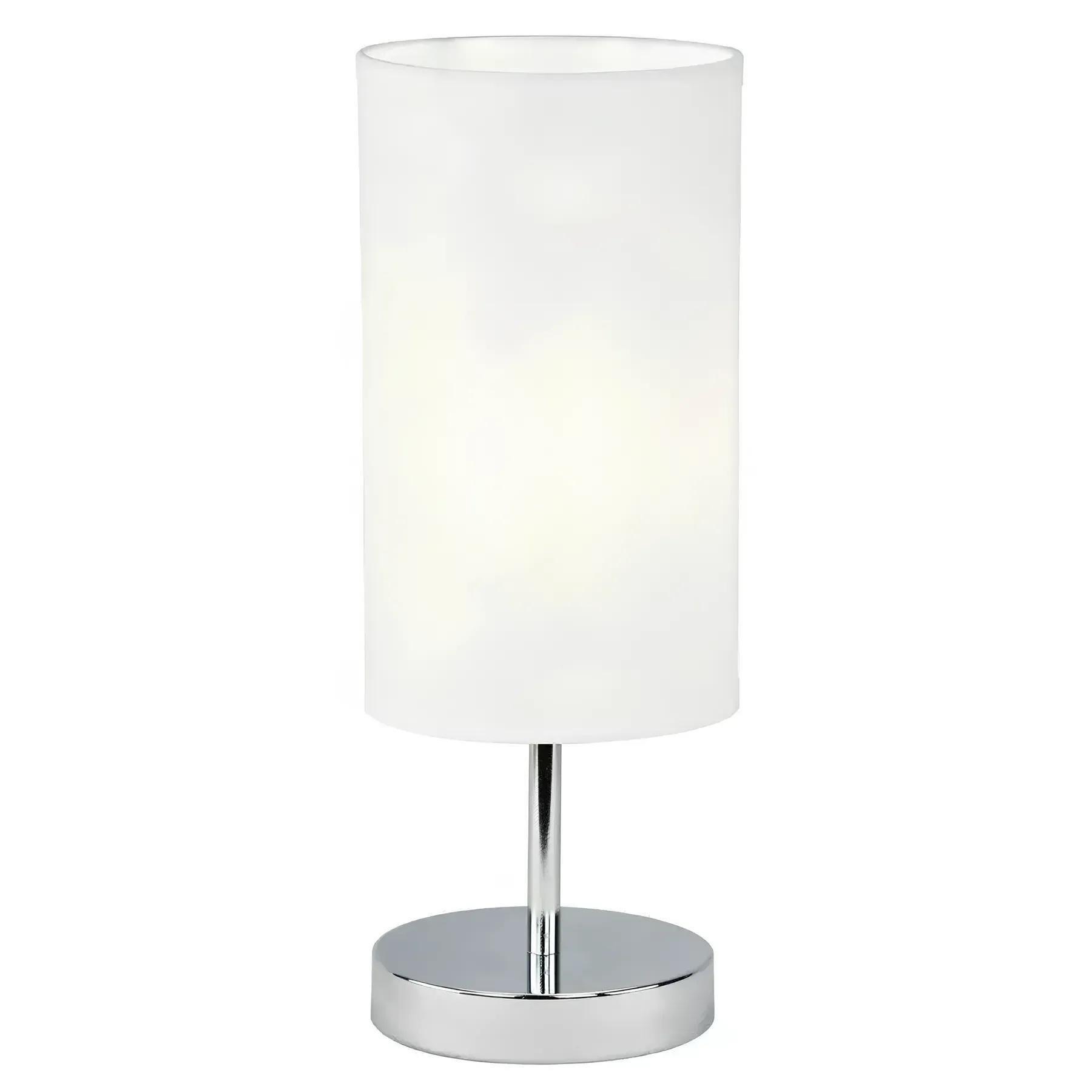 Настільна лампа Valeso з металевим каркасом одинарна Е14 IP20 LT91056 CR+WT Хром/Білий (28688762)