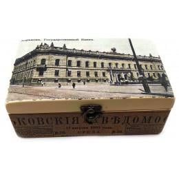 Ящик из массива дерева старый харьков государственный банк 20,5х12,5х8 см