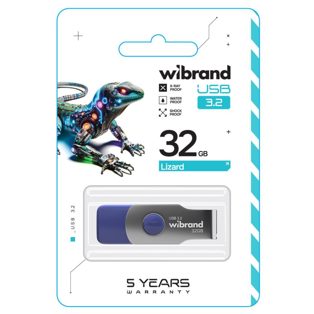 Флеш-пам'ять Wibrand USB 3.2 Gen1 Lizard 32GB Light Blue - фото 3