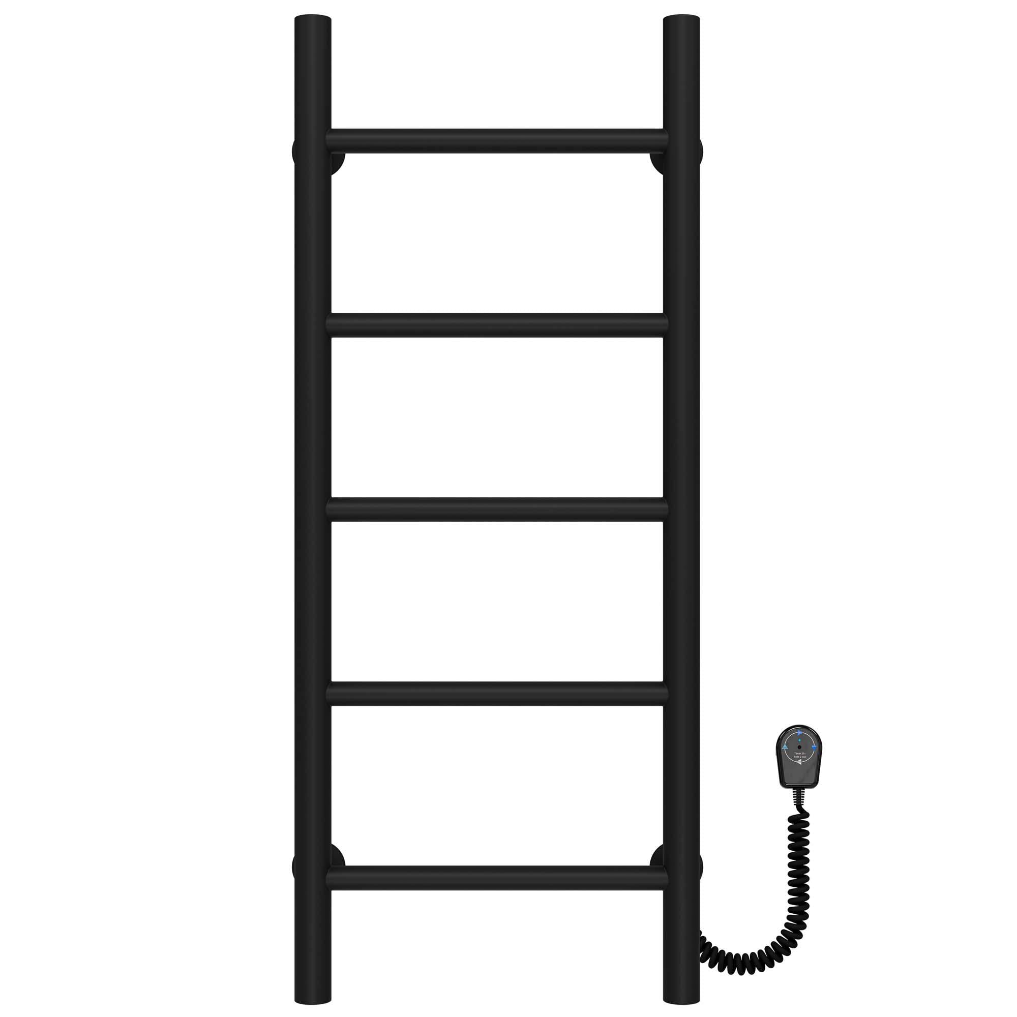 Полотенцесушитель электрический Deffi Орион П5 EF16 правое подключение нержавеющая сталь 400х800 мм Черный (C.OR.80.40.5.EBR5)