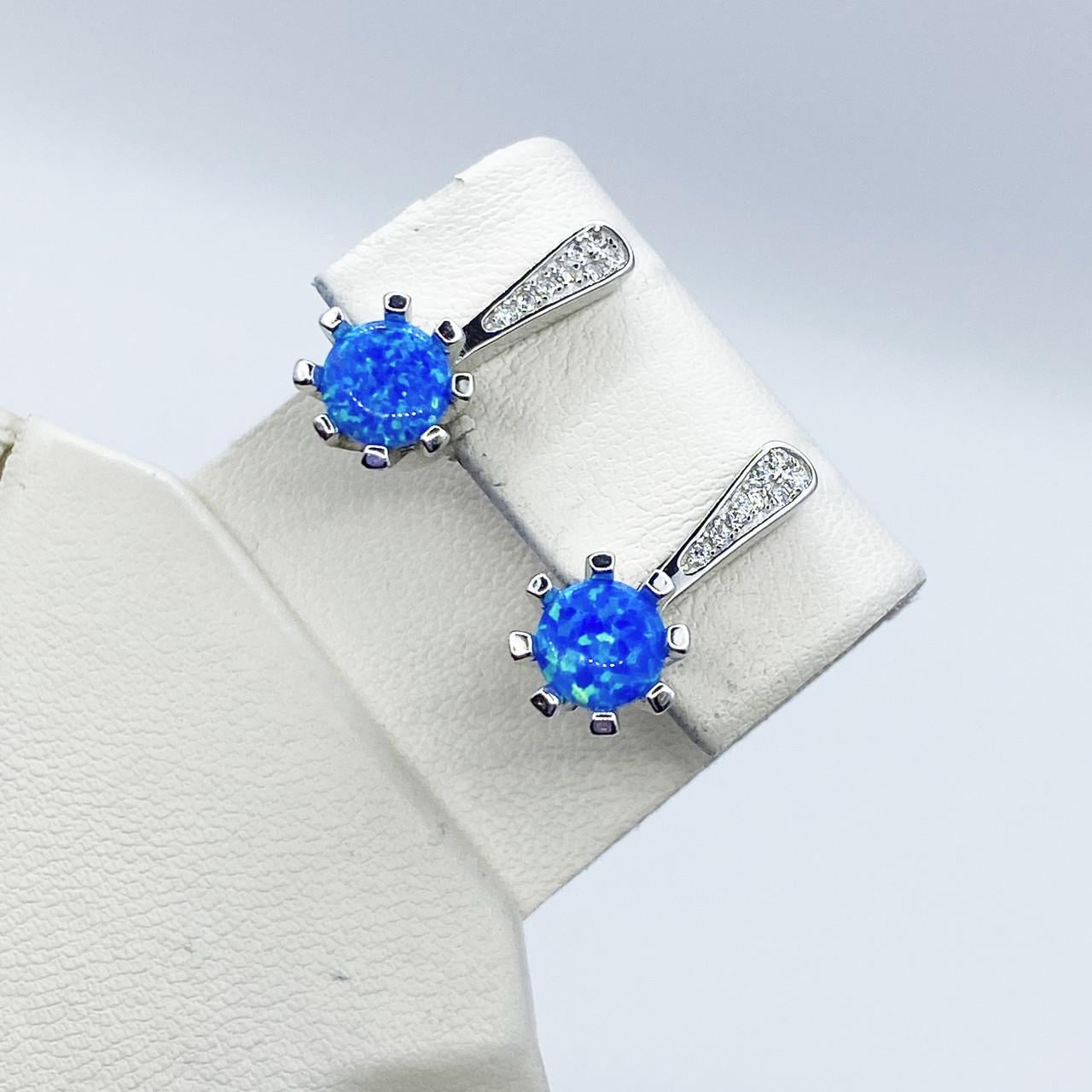 Серьги серебряные с опалом 5,56 г Синий (2226404921)