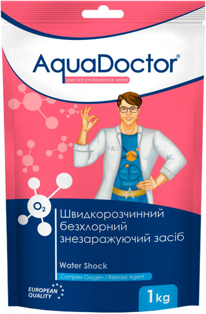 Дезінфектант AquaDoctor Water Shock О2 на основі активного кисню в гранулах 1 кг (13850)