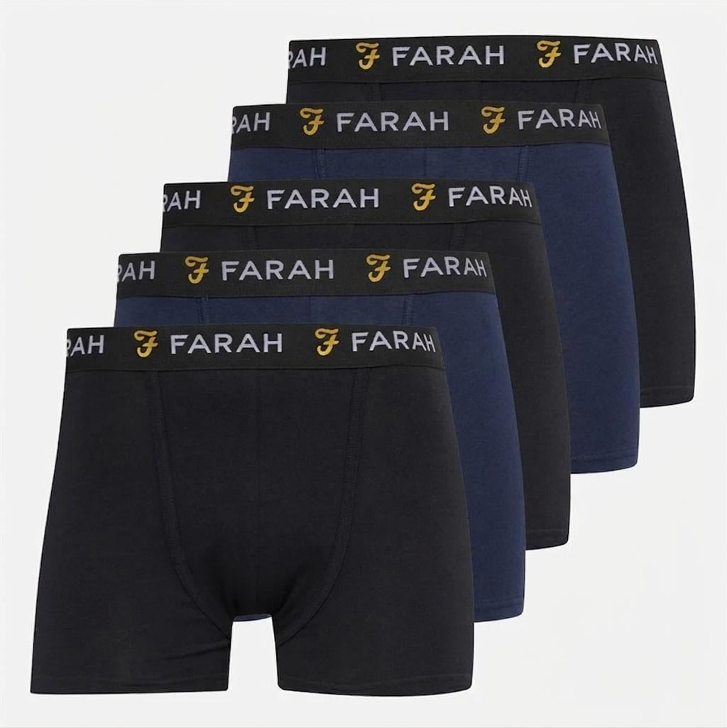 Набор мужских трусов Farah Underwear BOXER Shorts 5 шт M Черный/Темно-синий (9845)