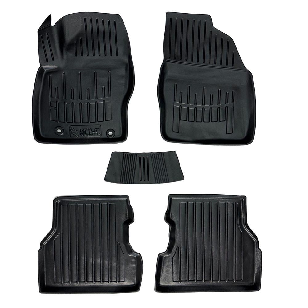 Коврики в салон SOVA-PL для Ford Focus II C307 2004-2011 резиновые 5 шт. Черный (28800496)