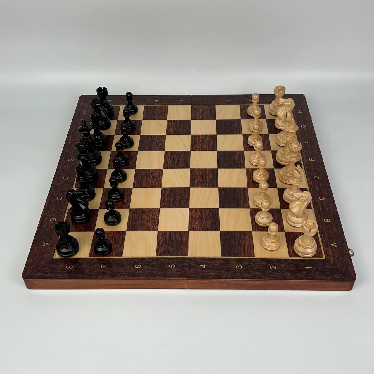 Шахматы деревянные турнирные отягощенные фигуры 53х26 см (197007)