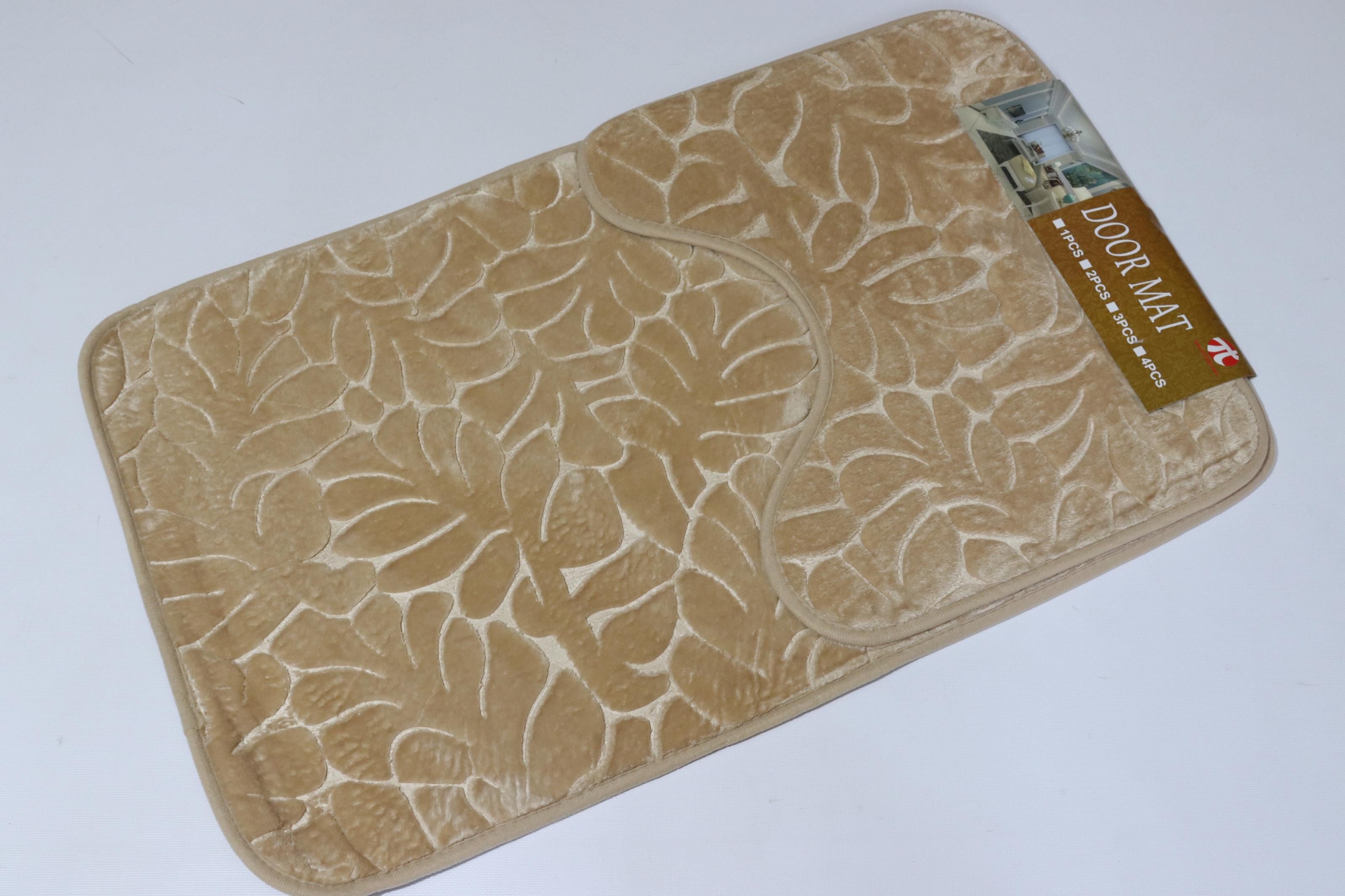 Набор ковриков в ванную и туалет 80x50/40x50 см из микрофибры (3843beige)