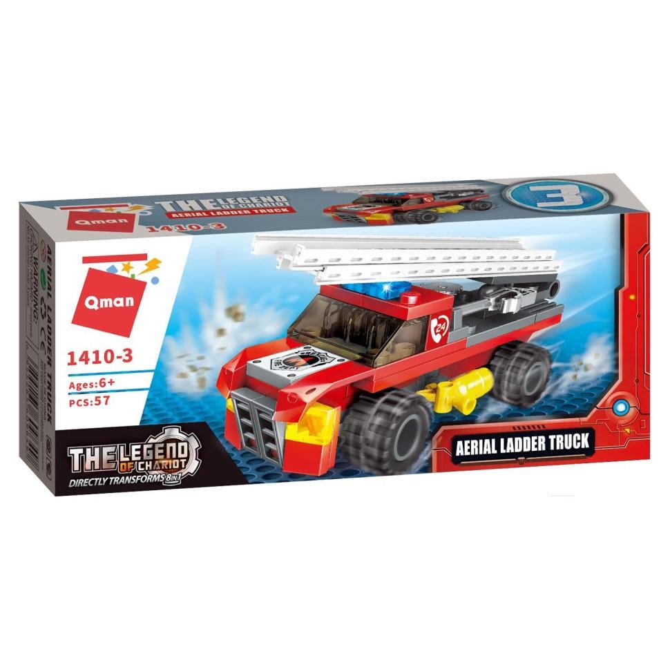 Конструктор Qman 1410-1-8 Пожежна техніка Aerial Ladder Truck 79 дет. (RLT24106s31383)