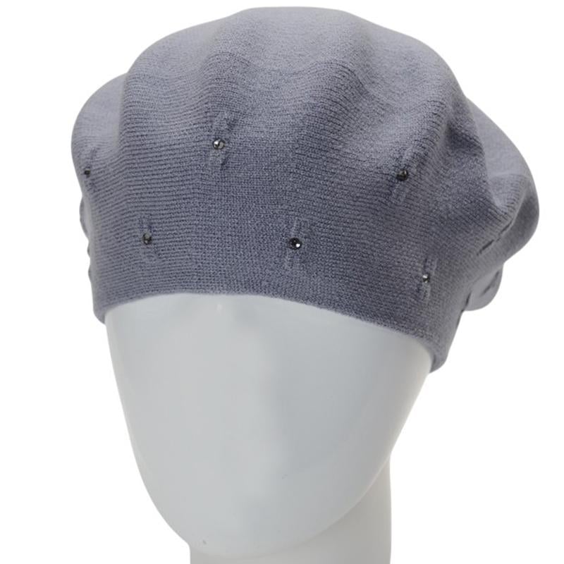 Берет женский двойной Novita Чили one size Дымчатый (284240) - фото 1