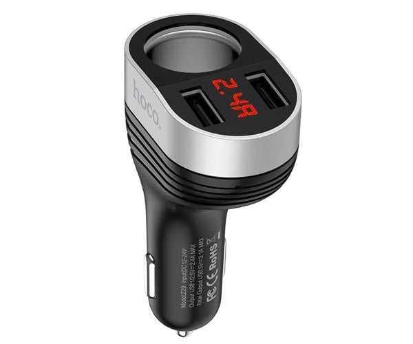 Зарядний пристрій автомобільний Hoco Z29 3,1A 2 USB Black