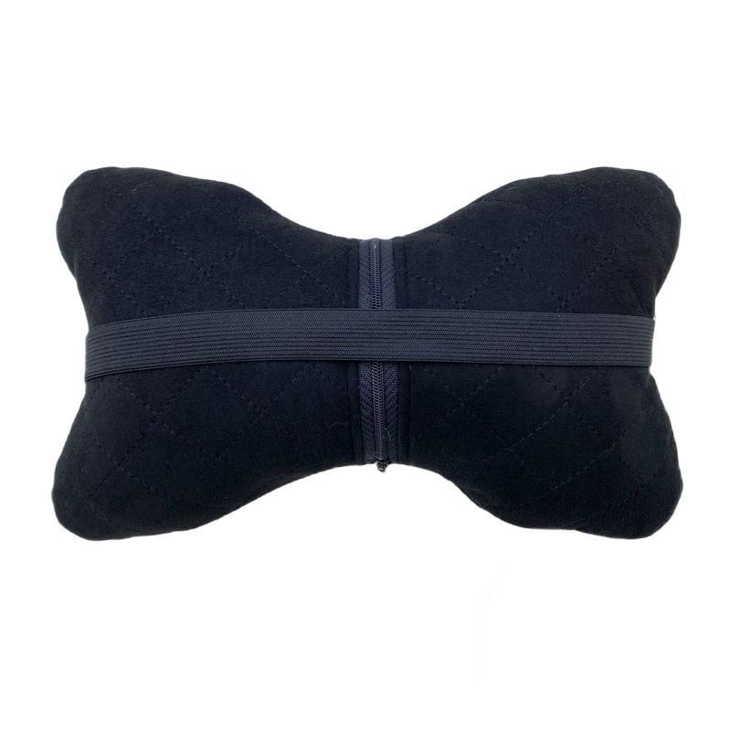 Автомобильная подушка на подголовник из эко-замши 1 шт. Черный (747) - фото 4