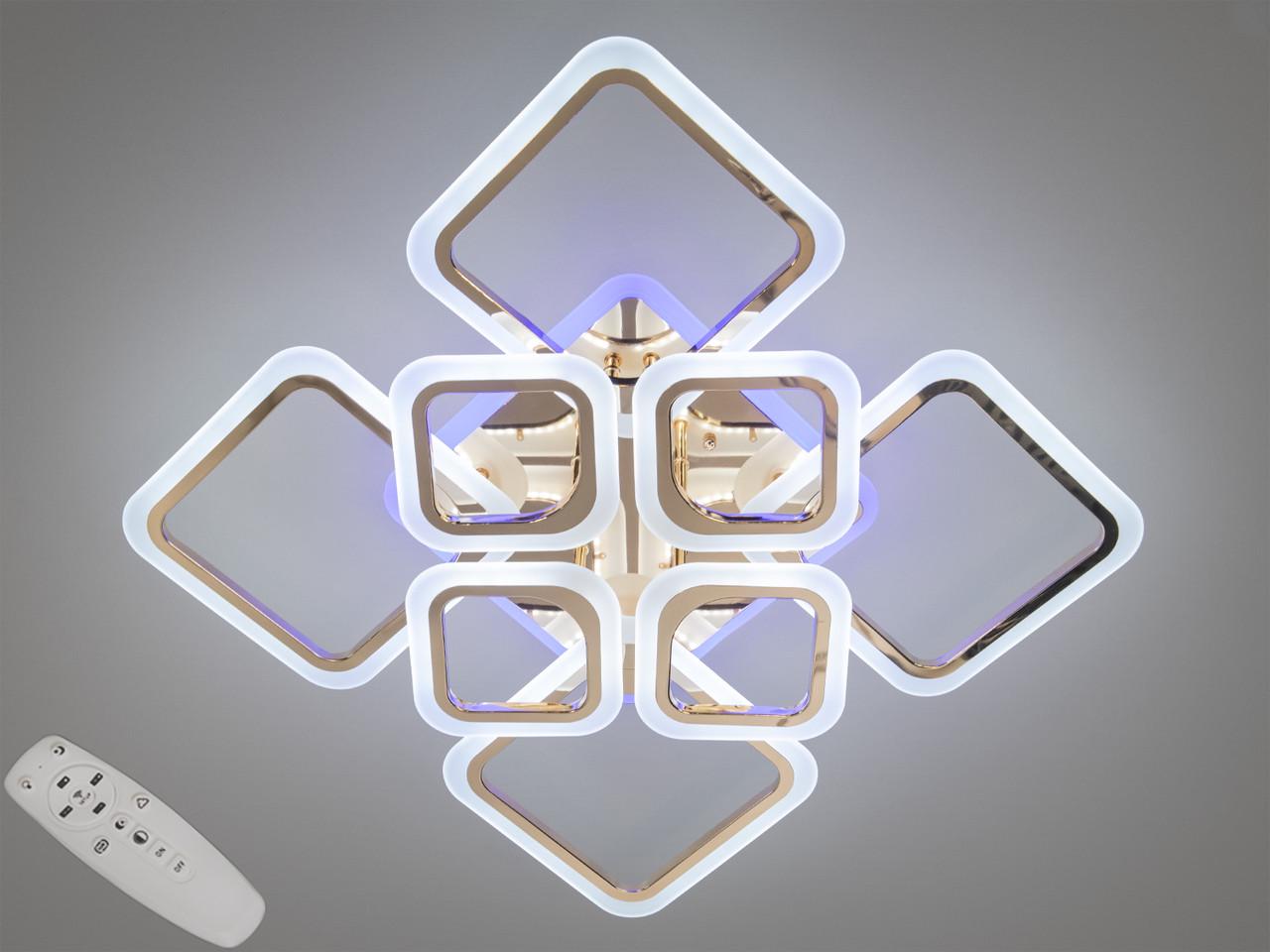 Люстра LED HA8060-4+4G-LS в спальню с димером 115W на 17 м2 Золотой (2556172817) - фото 2 Люстра LED HA8060-4+4G-LS в спальню с димером 115W на 17 м2 Золотой (2556172817) - фото 2