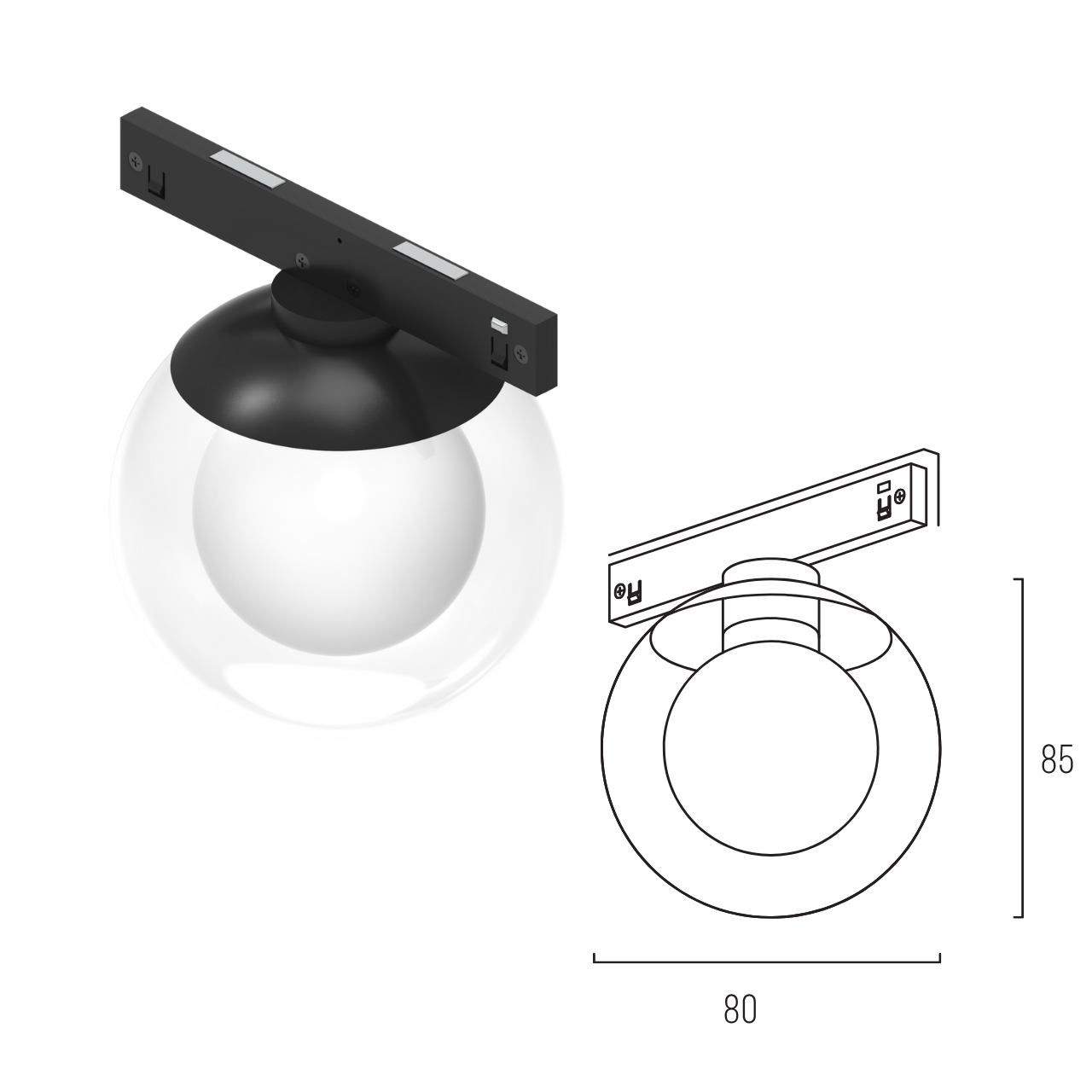Світильник магнітний трековий MERALLI GLAS BALL 6W 3000K/6000K регульована WIFI 2,4G TUYA Білий (TRVBGB006) - фото 2 Світильник магнітний трековий MERALLI GLAS BALL 6W 3000K/6000K регульована WIFI 2,4G TUYA Білий (TRVBGB006) - фото 2