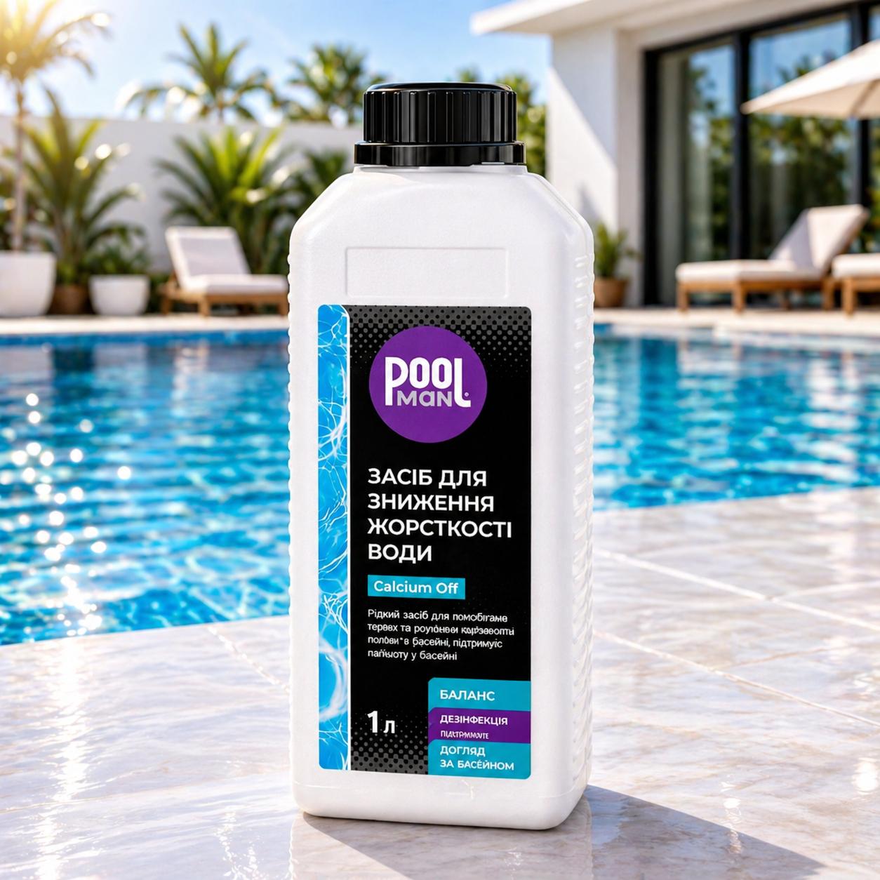 Средство жидкое от известкового налета в бассейне PoolMan Сalcium Off 1 л