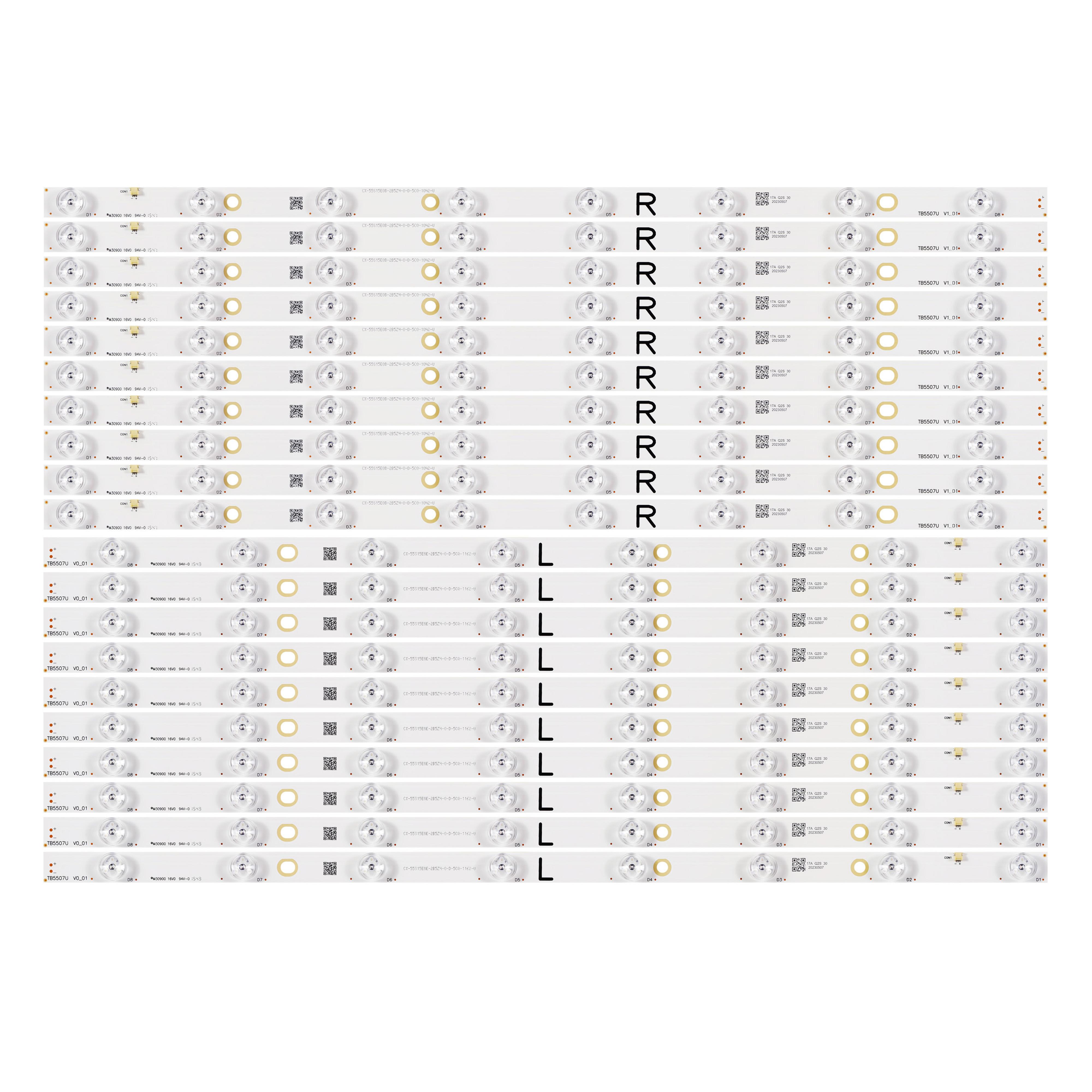 Комплект LED подсветки для Panasonic TB5507U V0-01 TB5507U V1-01 CX-55S15E0E CX-55S15E0B 3B8CZ54216L/R 55" 20 шт. (ART-13659)