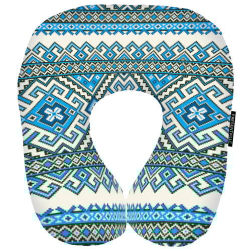 Подушка дорожная Орнамент 32x30 см Голубой (DOP_UKR011)